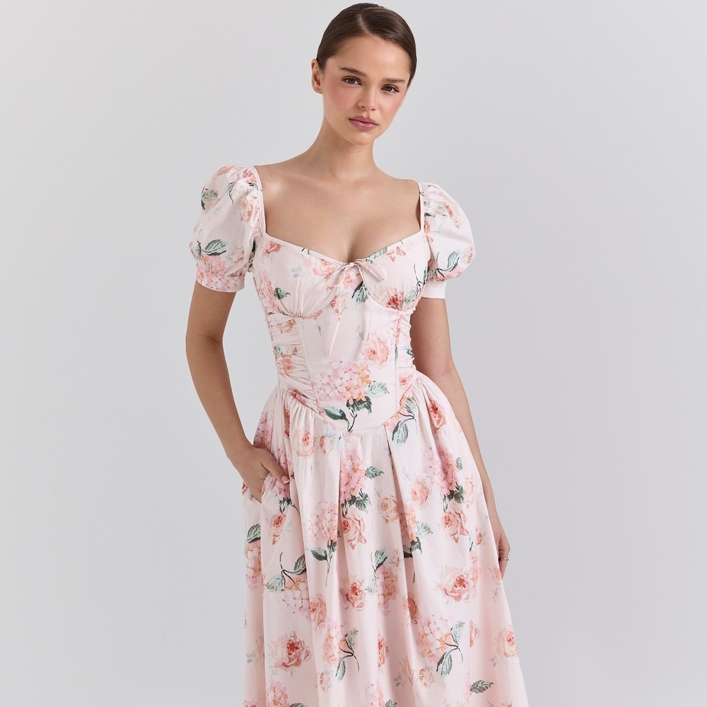 Lulabell Puff sleeve midi dress